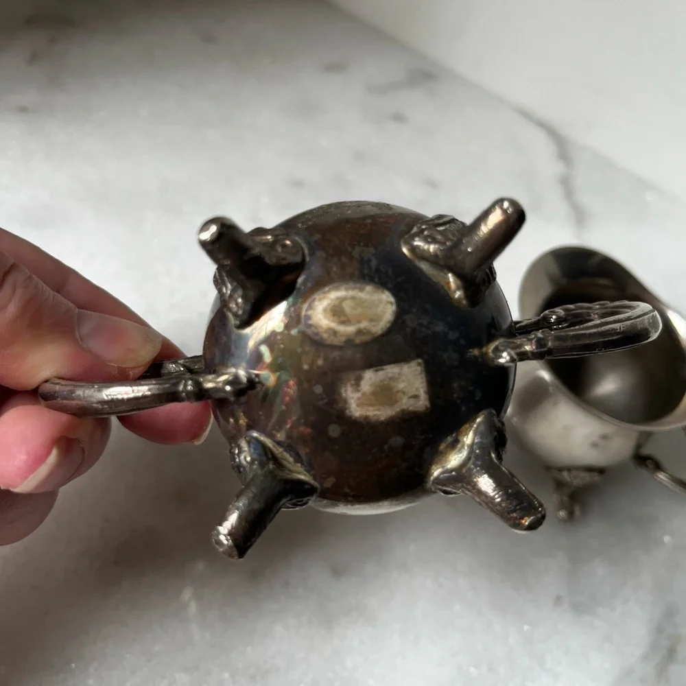 Vintage Silver Creamer and Sugar Set